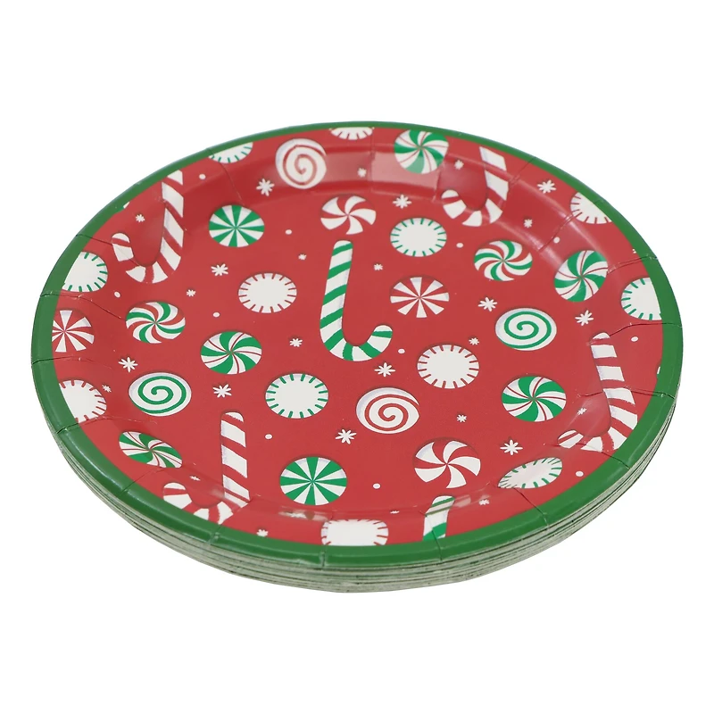 7" Candy Cane Paper Plates, 12ct. by Celebrate It™