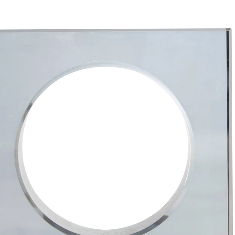 The Novogratz 6" Silver Crystal Geometric Square Bookends with Circle Cut Outs Set