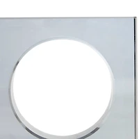 The Novogratz 6" Silver Crystal Geometric Square Bookends with Circle Cut Outs Set