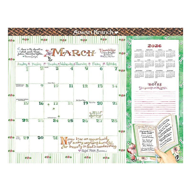 2026 Susan Branch Large Desk Pad Monthly Blotter Calendar