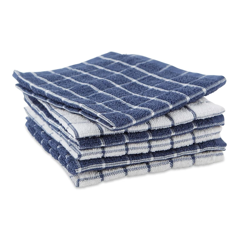 DII® French Blue Combo Windowpane Dishcloths, 6ct.