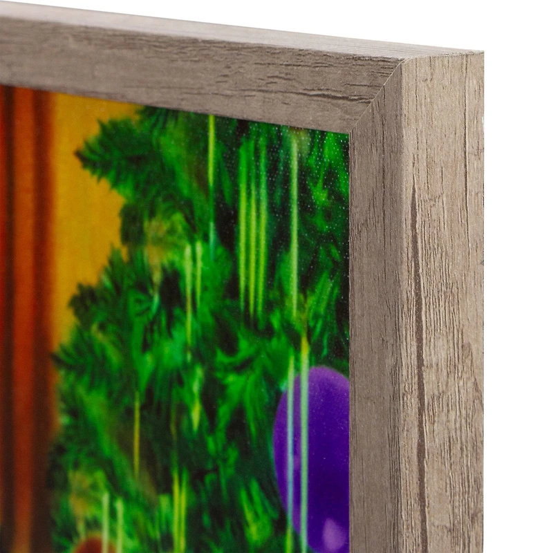 19" Lighted Norman Rockwell 'Santa Trimming Tree' Christmas Wall Art