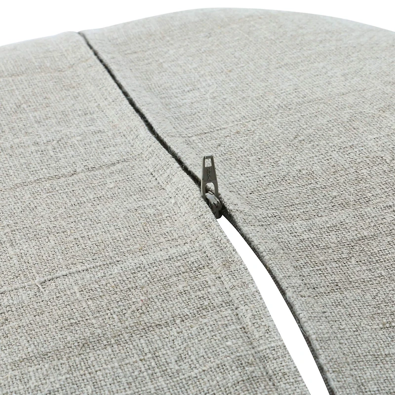 Hello Honey® Round Natural Embroidered Bee Pillow