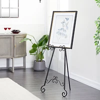 Traditional Black Iron Floor Easel, 46" x 21" x 22"