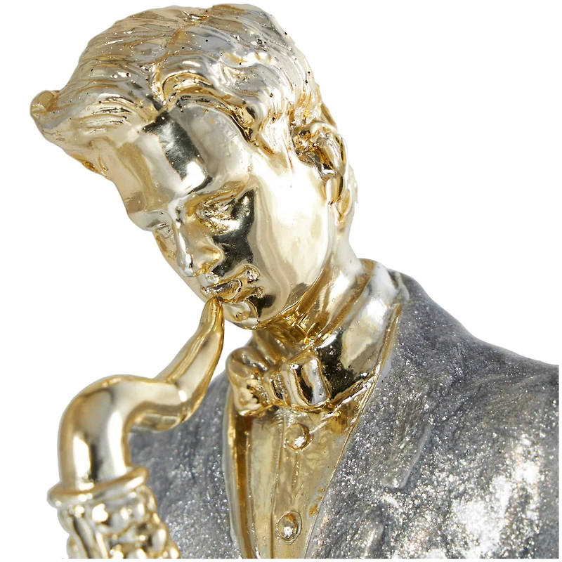14" Gold Musician Sculpture Set