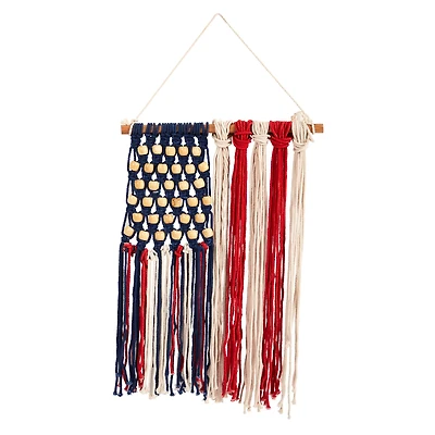 18" American Flag Macramé Wall Hanging