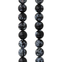 12 Pack: Black & Grey Jasper Round Beads, 8mm by Bead Landing™