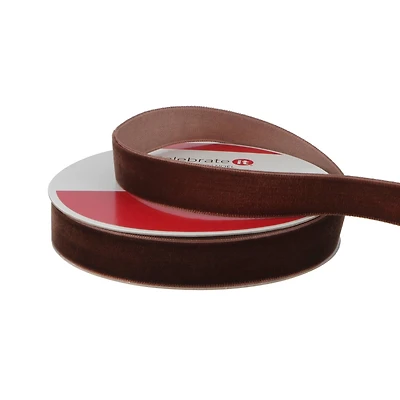 5/8" x 15ft. Brown Velvet Ribbon by Celebrate It®