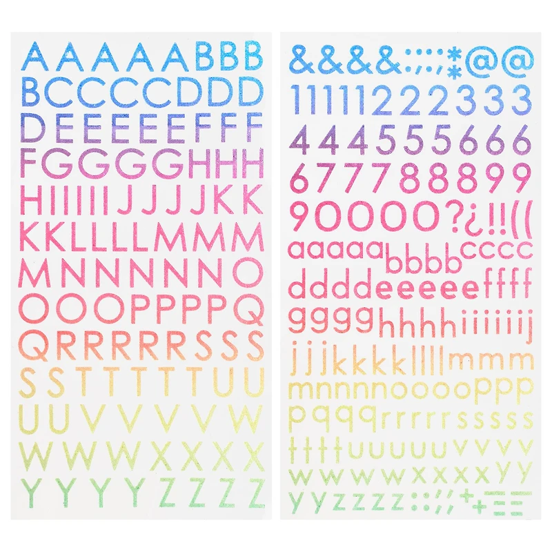 Small Rainbow Glitter Alphabet Stickers by Recollections™