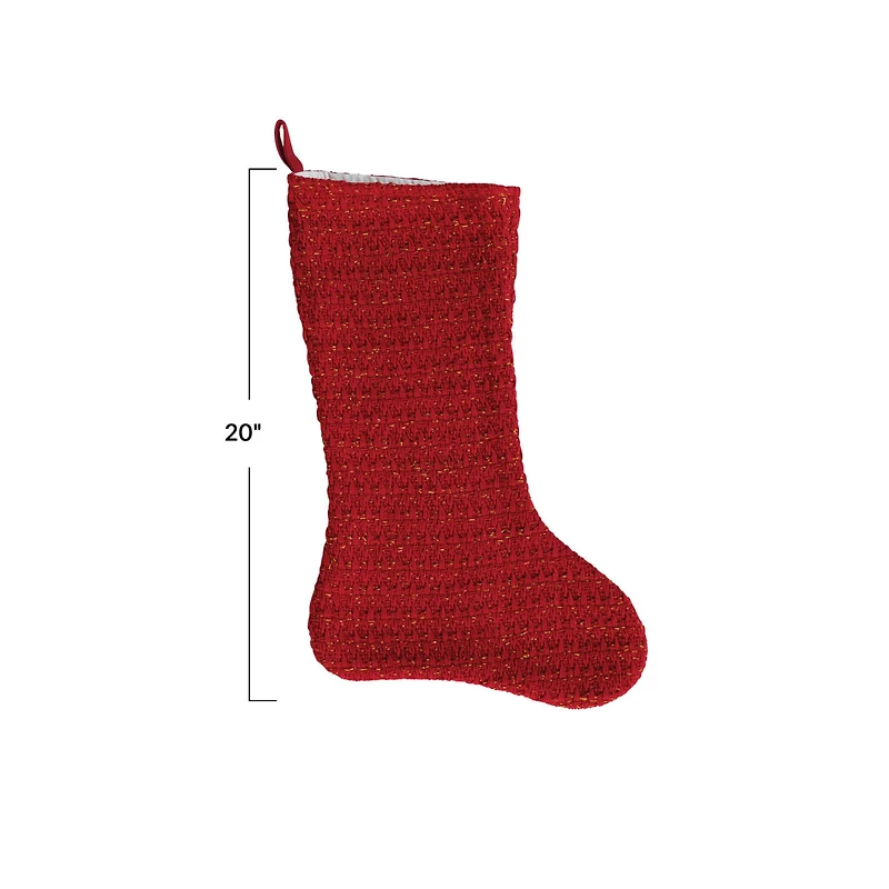 Hello Honey® 20" Red Woven Cotton Stocking Décor