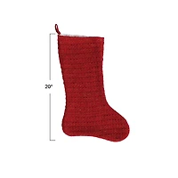 Hello Honey® 20" Red Woven Cotton Stocking Décor