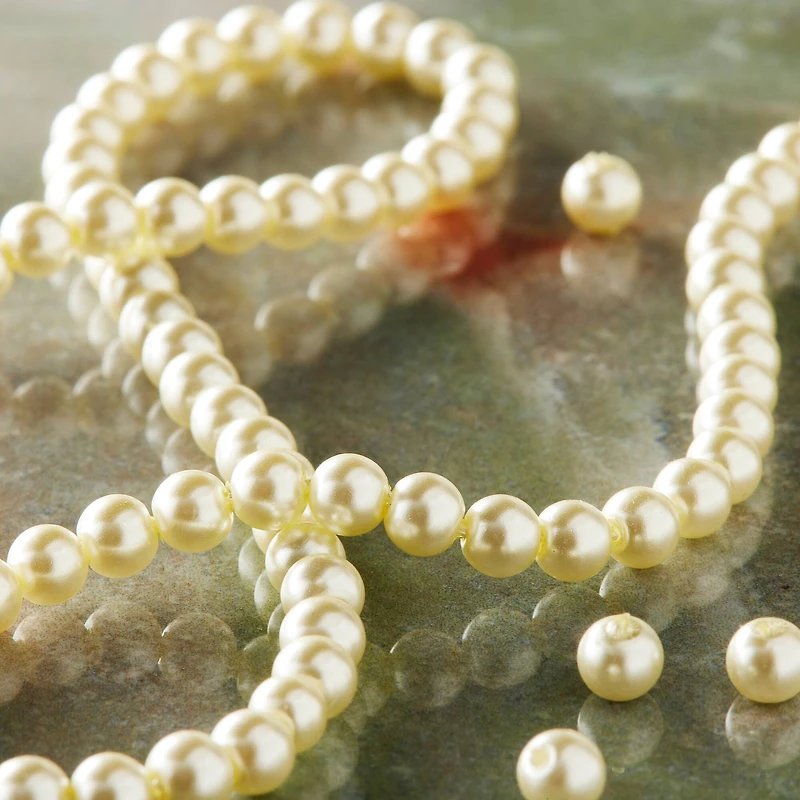Ivory Pearl Glass Round Beads, 4mm by Bead Landing™