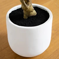 4ft. Artificial Lush Fiddle Leaf Tree in Decorative White Planter