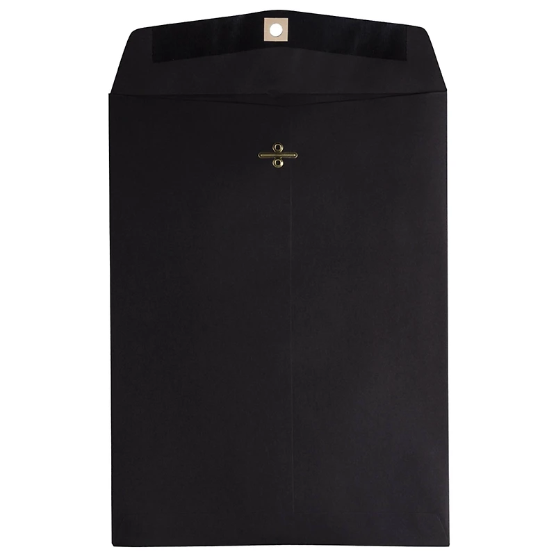 JAM Paper 9" x 12" Smooth Black Open End with Clasp Catalog Envelopes
