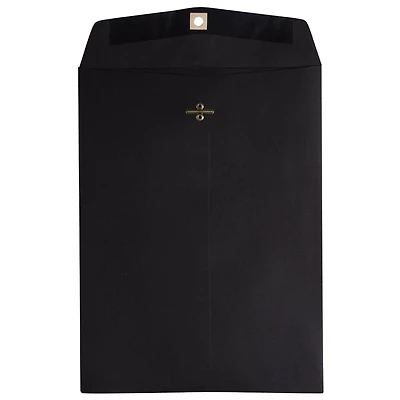JAM Paper 9" x 12" Smooth Black Open End with Clasp Catalog Envelopes