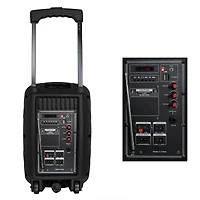 beFree Sound 8" 400 Watt Bluetooth Portable Party PA Speaker System With Illuminating Lights