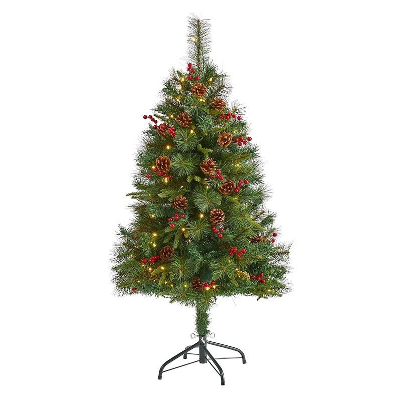 4ft. Pre-Lit Mixed Pine Artificial Christmas Tree, Clear LED Lights