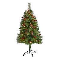 4ft. Pre-Lit Mixed Pine Artificial Christmas Tree, Clear LED Lights