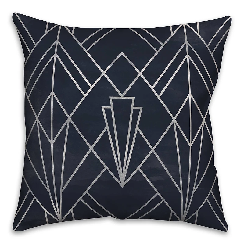 Navy White Depattern  18" x 18" Throw Pillow