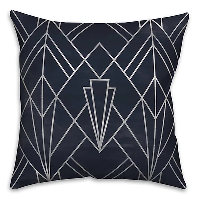Navy White Depattern  18" x 18" Throw Pillow
