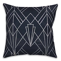 Navy White Depattern  18" x 18" Throw Pillow