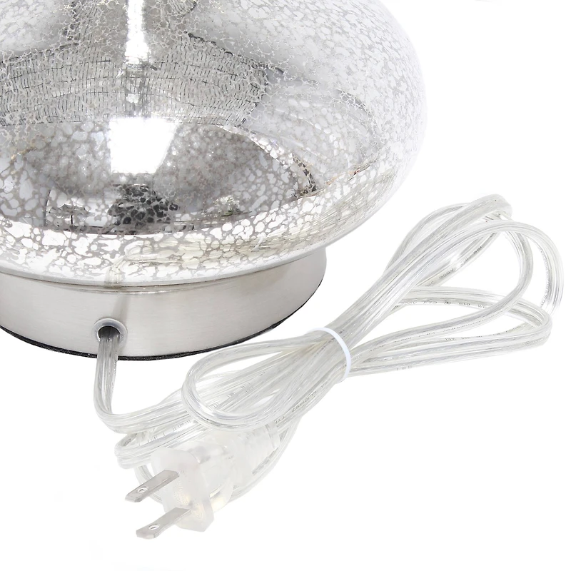 Lalia Home 23.5" Glass Dollop Table Lamp with White Fabric Shade