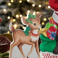 Glitzhome® Wooden Christmas Santa, Elf & Reindeer Table Décor Set