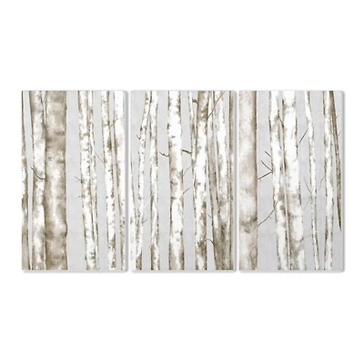 Stupell Industries Neutral Gray Birch Tree Forest Landscape Wall Plaque Set