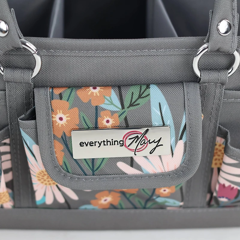 Everything Mary Daisy Floral Print Sewing Store & Tote Craft Organizer