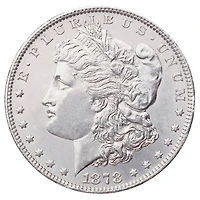 1878S "First-Year-of-Issue" Morgan Silver Dollar Graded MS60 Uncirculated