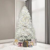 8.5ft. Pre-Lit Sparkle White Spruce Artificial Christmas Tree, Pure White LED Lights