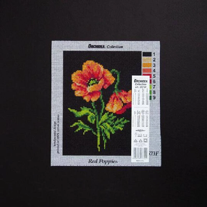 Orchidea Needlepoint Canvas For Halfstitch Without Yarn Poppies