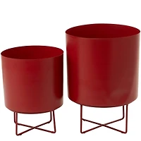 CosmoLiving by Cosmopolitan Red Metal Planter Set