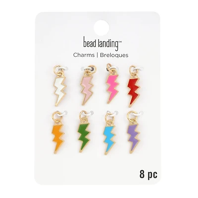 Enamel & Gold Lightning Bolt Charms by Bead Landing™