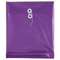 JAM Paper Purple Pearl Plastic Button & String Closure 9.75" x 11.75" Envelopes, 12ct.