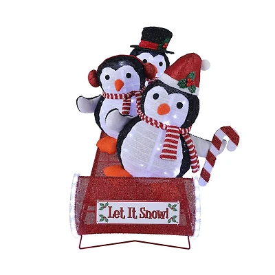 Mr. Christmas 36" Penguins Animated Outdoor Sledding Buddies