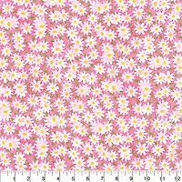 Fabric Traditions Pink Packed Daisies Cotton Fabric