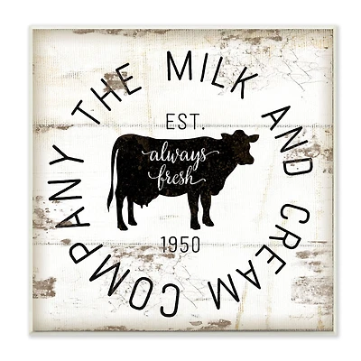Stupell Industries Milk and Cream Company Vintage Sign, 12" x 12"