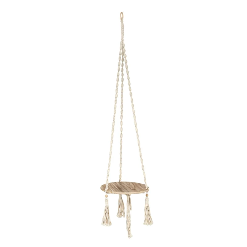 Hello Honey® 5ft. Cotton Macrame Plant Hanger with Wood Base