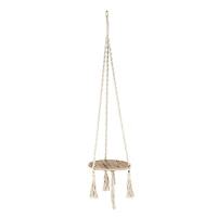 Hello Honey® 5ft. Cotton Macrame Plant Hanger with Wood Base