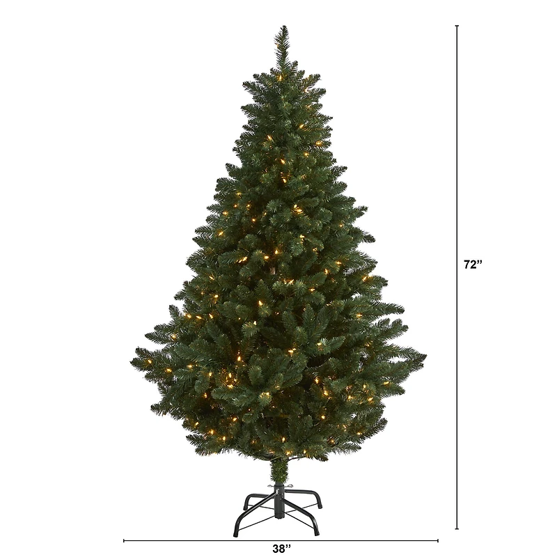 6ft. Pre-Lit Northern Rocky Spruce Artificial Christmas Tree, Clear Lights
