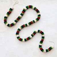 Hello Honey® 6ft. Red, Green & Cream Ball & Disc Handmade Wool Felt Garland