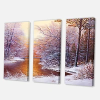 Designart - Christmas Forest With River and Trees II