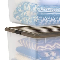 Iris® 144qt. Clear View Plastic Storage Bins with Gray Latching Buckle Lids, 3ct.