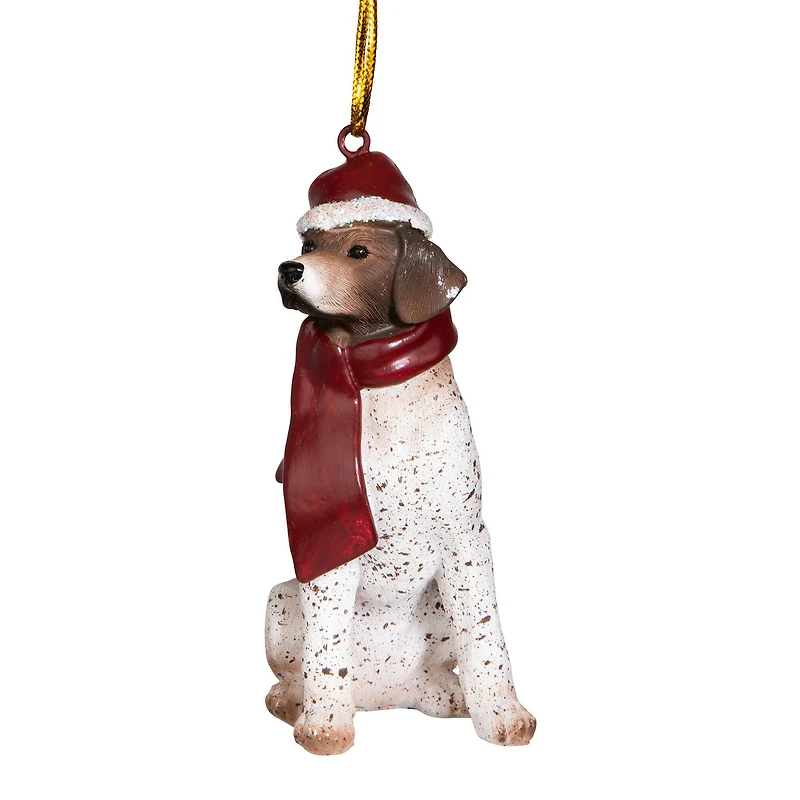 3.5" Pointer Holiday Dog Ornament