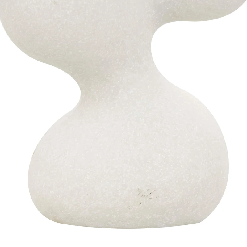 18" White Polystone Abstract Curved Shaped Sculpture Décor