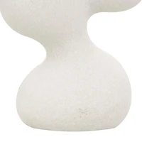 18" White Polystone Abstract Curved Shaped Sculpture Décor