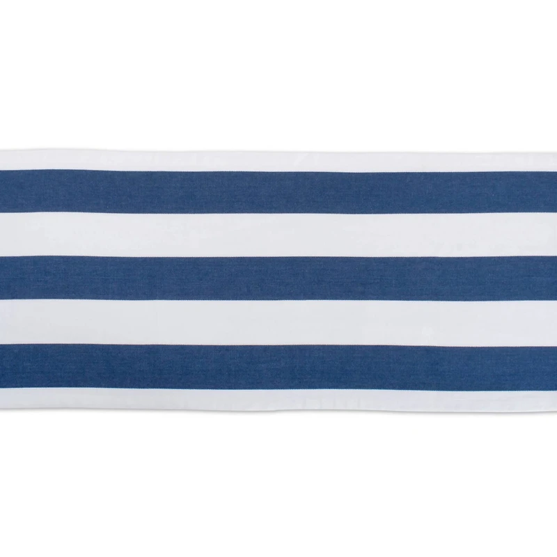 Navy/White Dobby Stripe Table Runner 18" x 72"