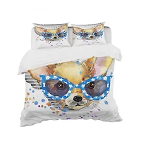 Designart 'Cute Puppy with Blue Glasses