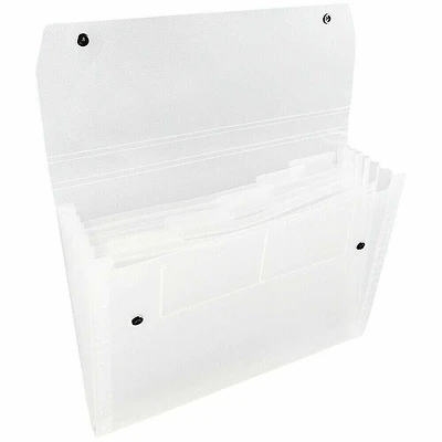 JAM Paper 9" x 13" Clear Plastic 6 Pocket Expanding Accordion File Folder, 2ct.